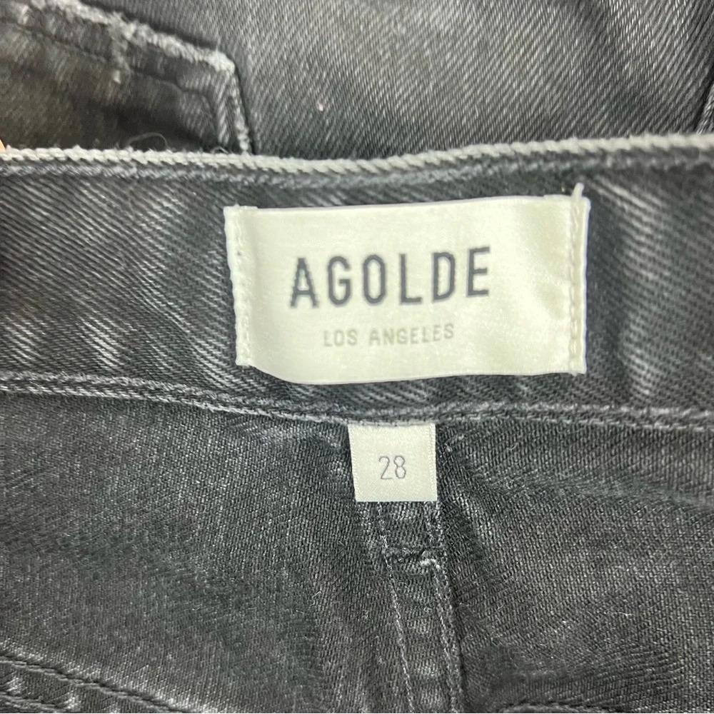 AGOLDE 90's Jean Mid Rise Loose Audio Black Distressed Size 28 - Picture 8 of 10